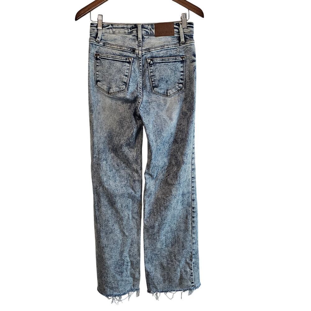 Judy Blue Wide Leg Jeans Women Size 3/26 Light Wash Denim Distressed JB88828 LT - Picture 2 of 13